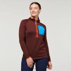 Cotopaxi Origins Chestnut Otero Fleece Half-Zip Pullover Women Cotopaxi 44P2114 Chestnut